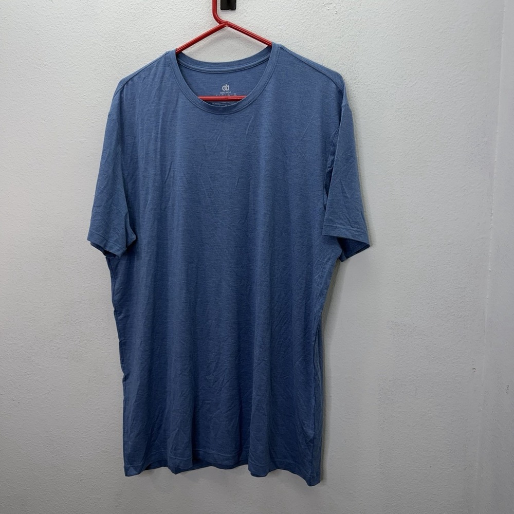 David Archy Shirt Mens XL Light Blue Bamboo CrewNeck Short Sleeve Base Layer
